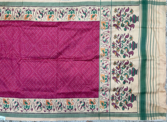 Semi Tussure Bandini Print Fancy Saree