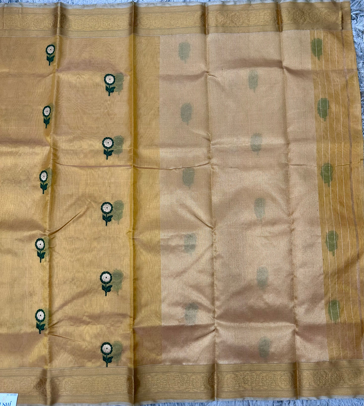 Gold Chanderi Tissue Pattu Saree