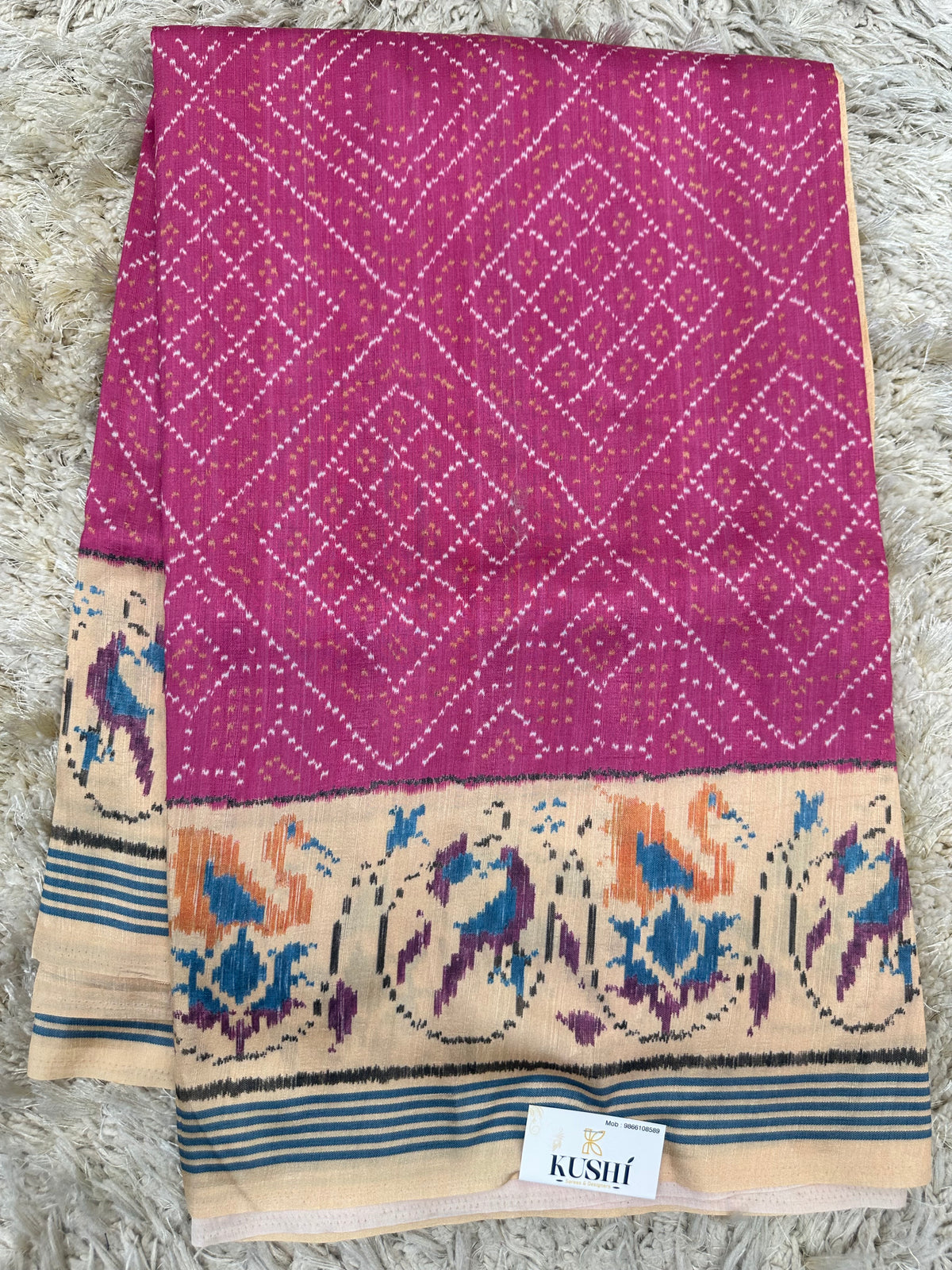 Semi Tussure Bandini Print Fancy Saree