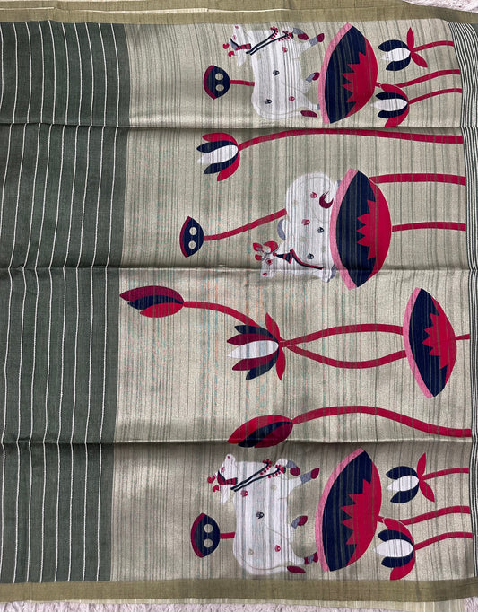 Fancy tussure weaving saree