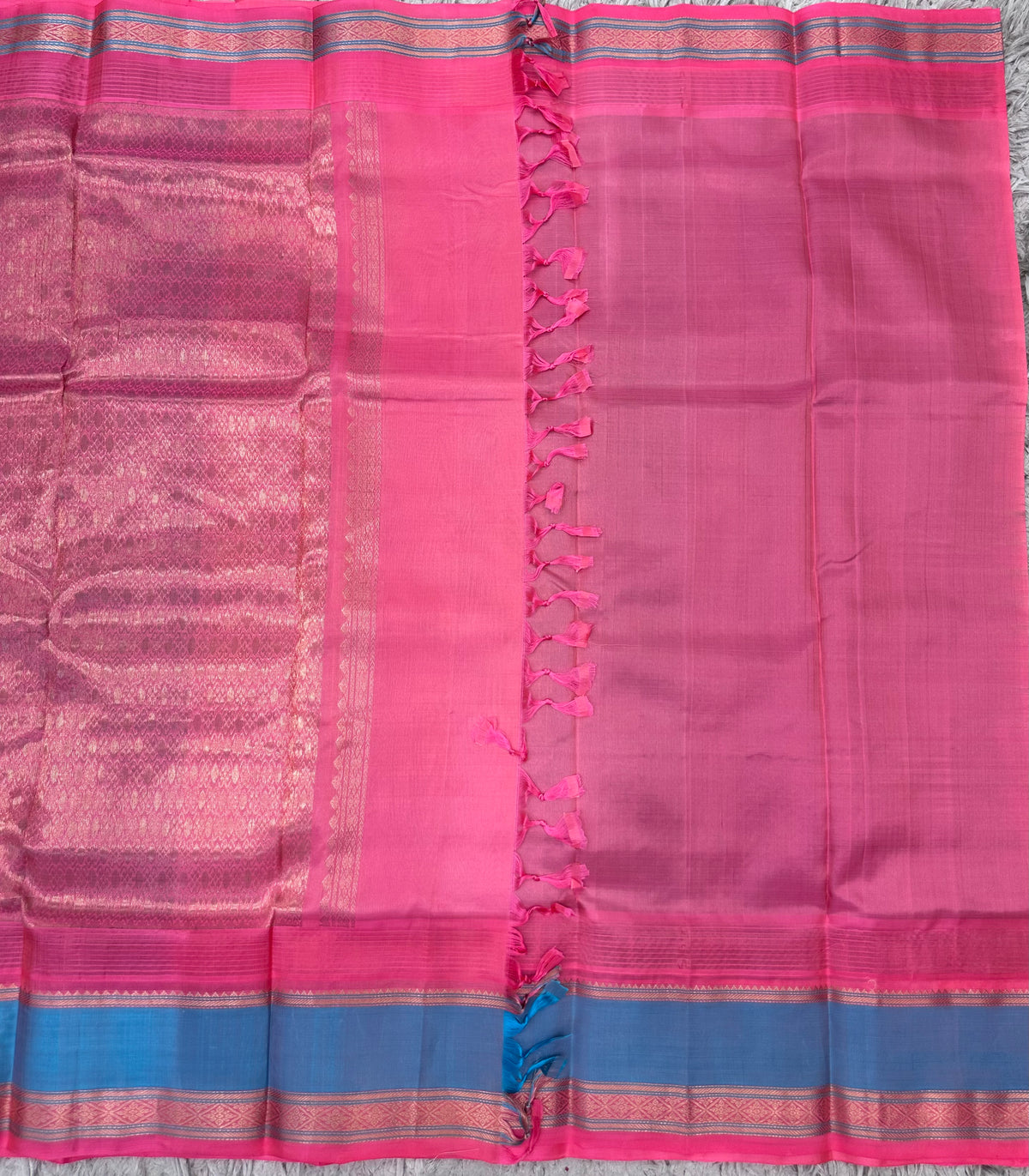 Green Venkatgiri Pattu Saree with Gap Border