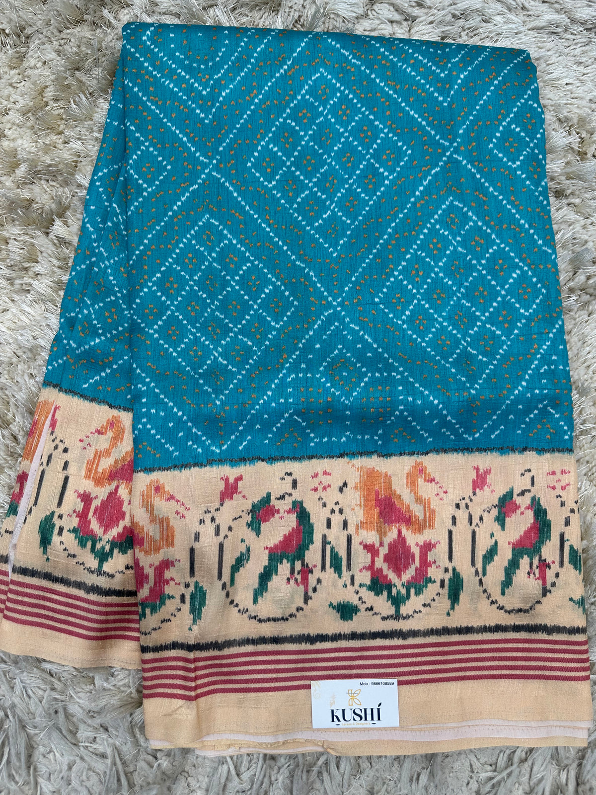 Semi Tussure Bandini Print Fancy Saree