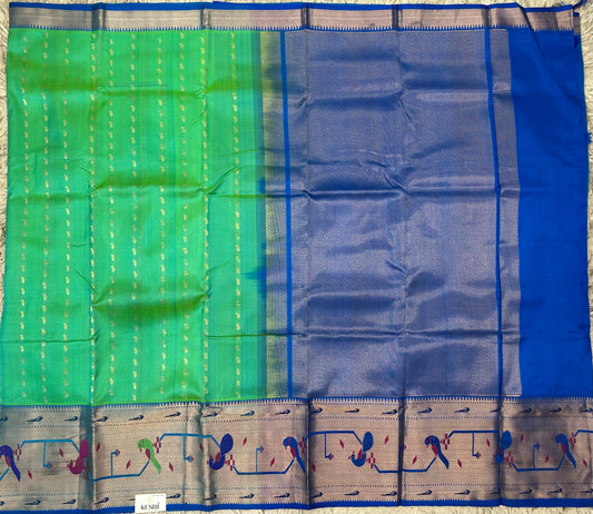 Green Venkatgiri Pattu with Paithani Border Saree