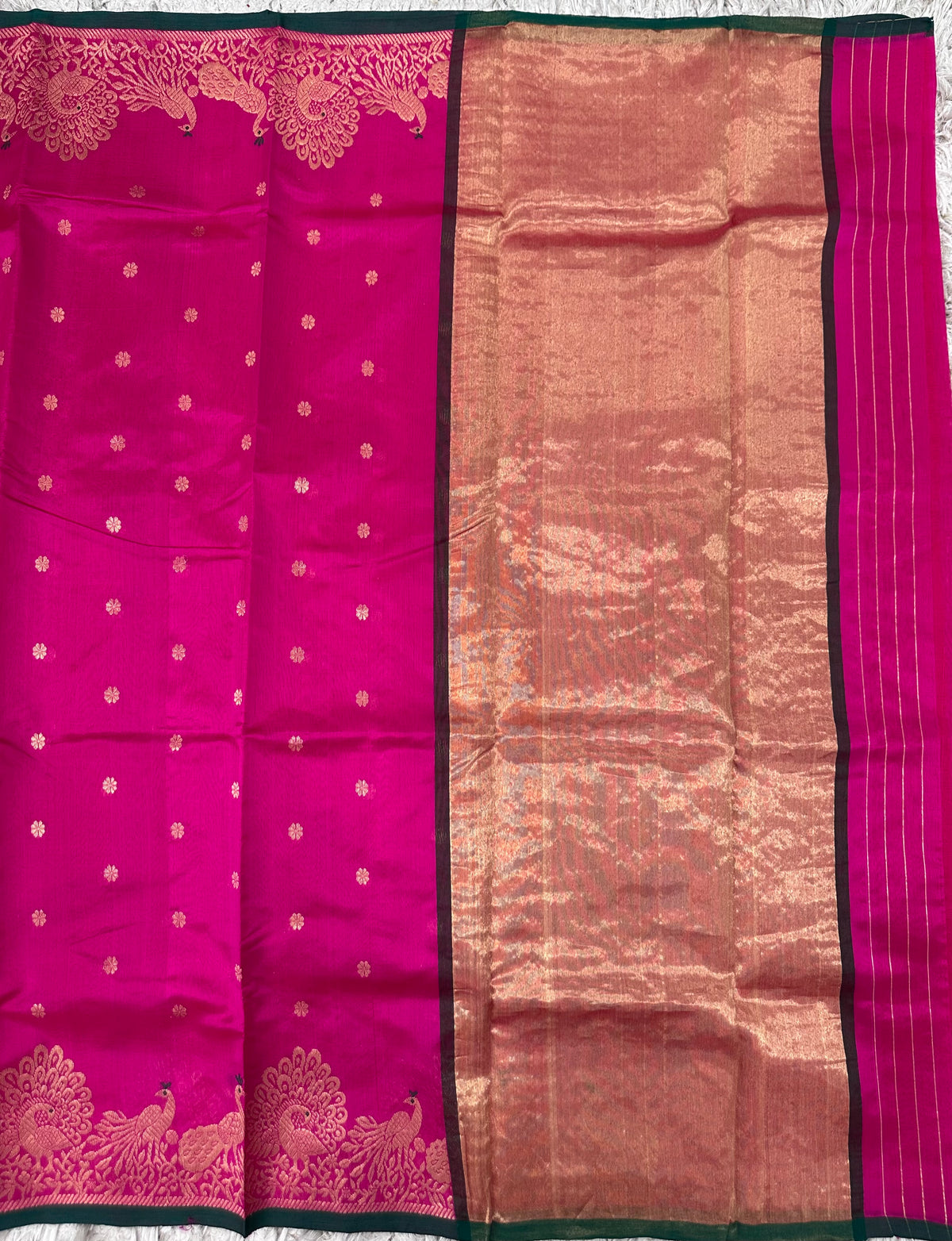 Pink Chanderi pattu saree
