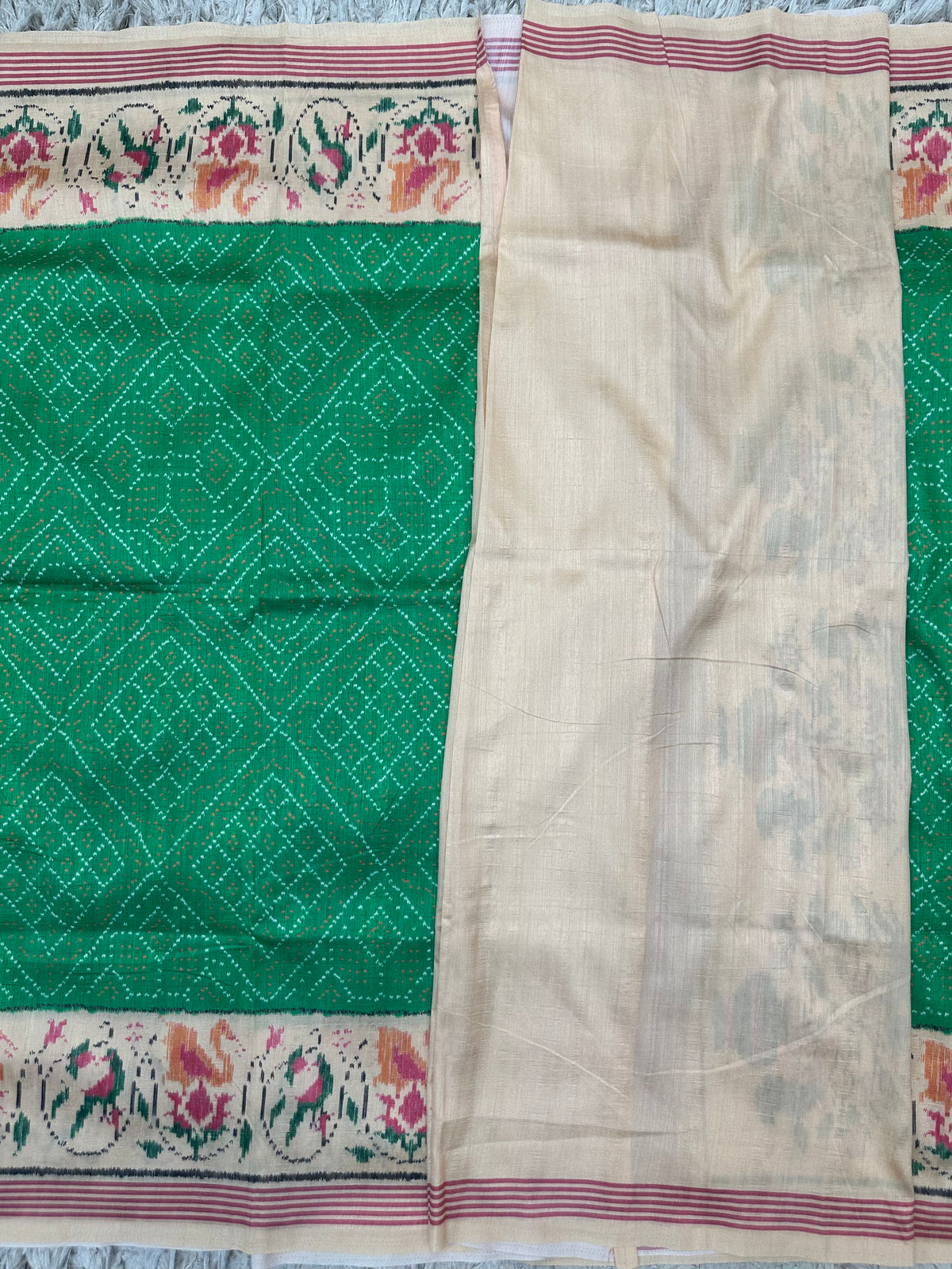 Semi Tussure Bandini Print Fancy Saree