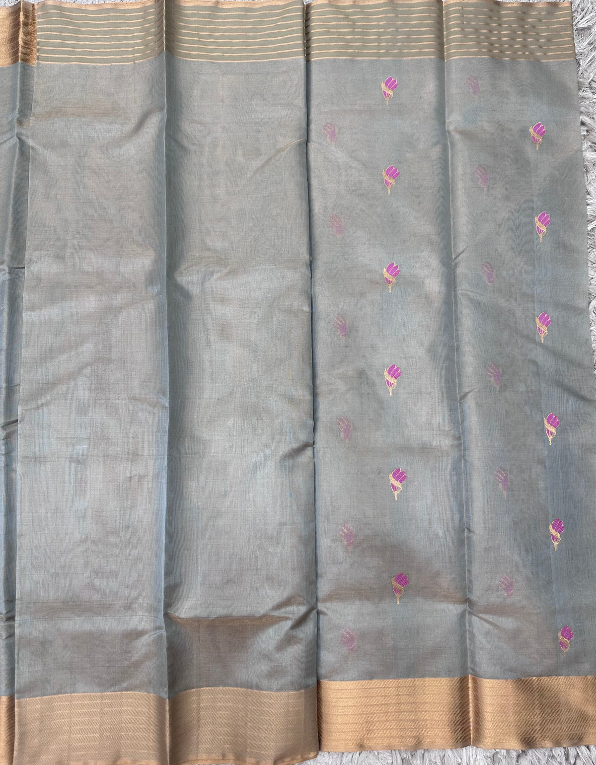 Chanderi Tissue Pattu with Kanchi Border Saree
