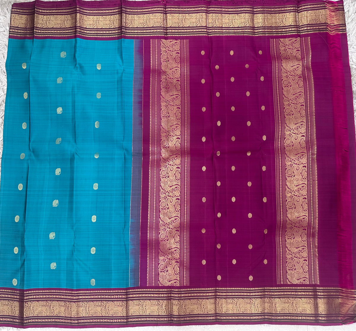 Blue Kanjivaram pattu saree