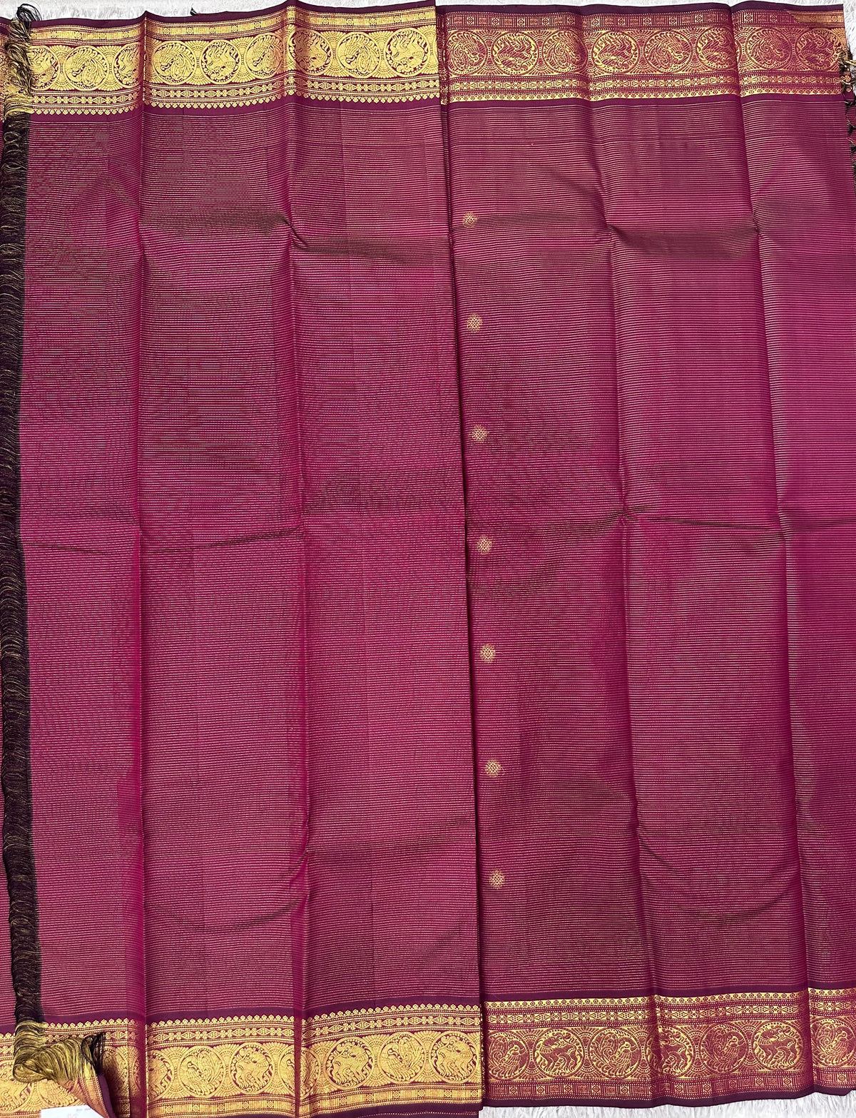 Maroon vaira oosi kanjivaram pattu saree
