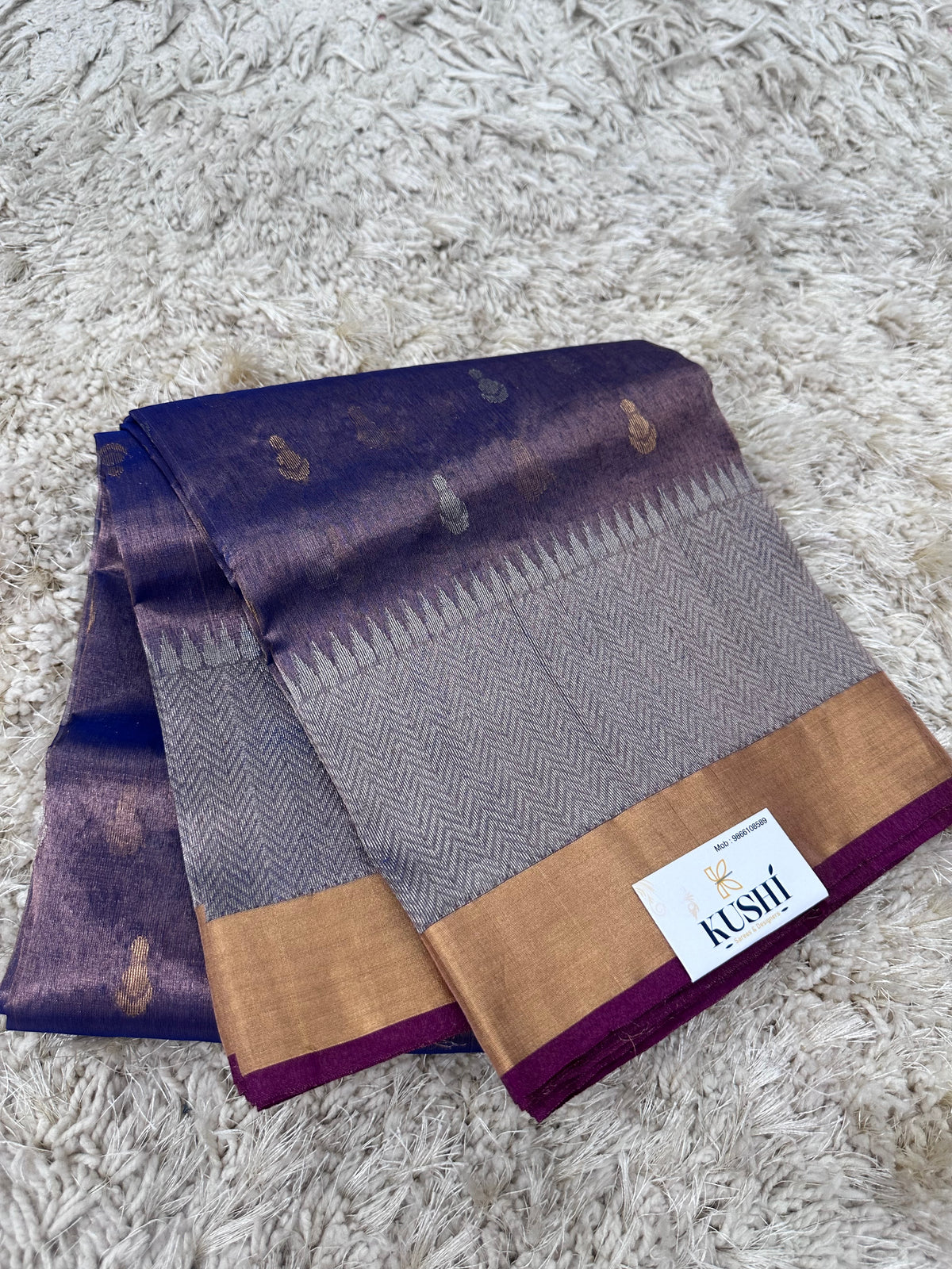 Purple Chanderi Tissue Pattu Saree