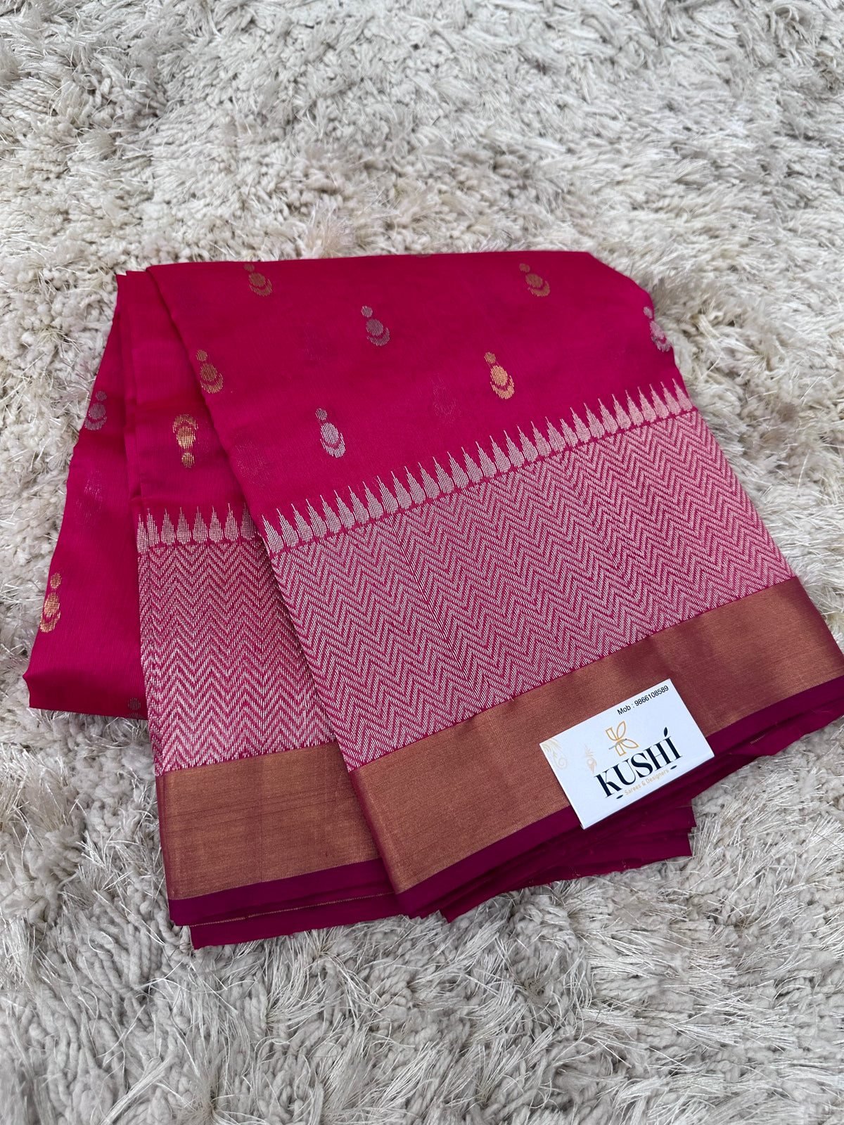 Pink Chanderi pattu saree