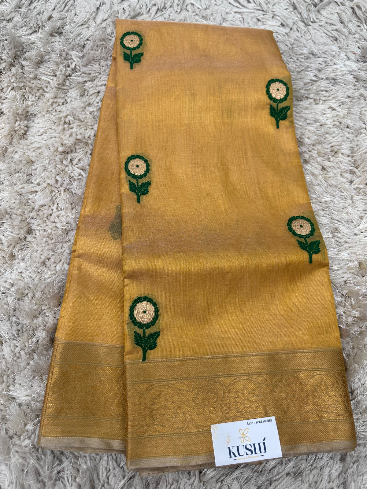 Gold Chanderi Tissue Pattu Saree