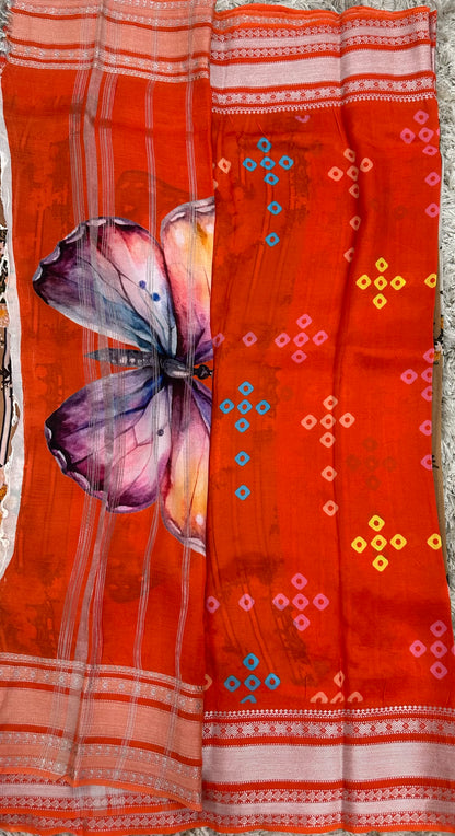 Mangalgiri digital print sarees