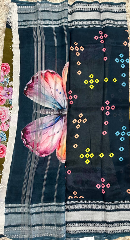 Mangalgiri digital print sarees