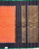 Gadwal pattu checks with plain temple border saree