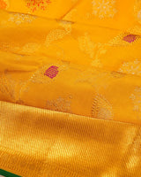 Kanchipuram Silk Jaal Yellow Saree