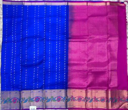 Blue Venkatgiri Pattu with Paithani Border Saree