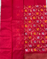 Red Chanderi Pattu Allover Saree
