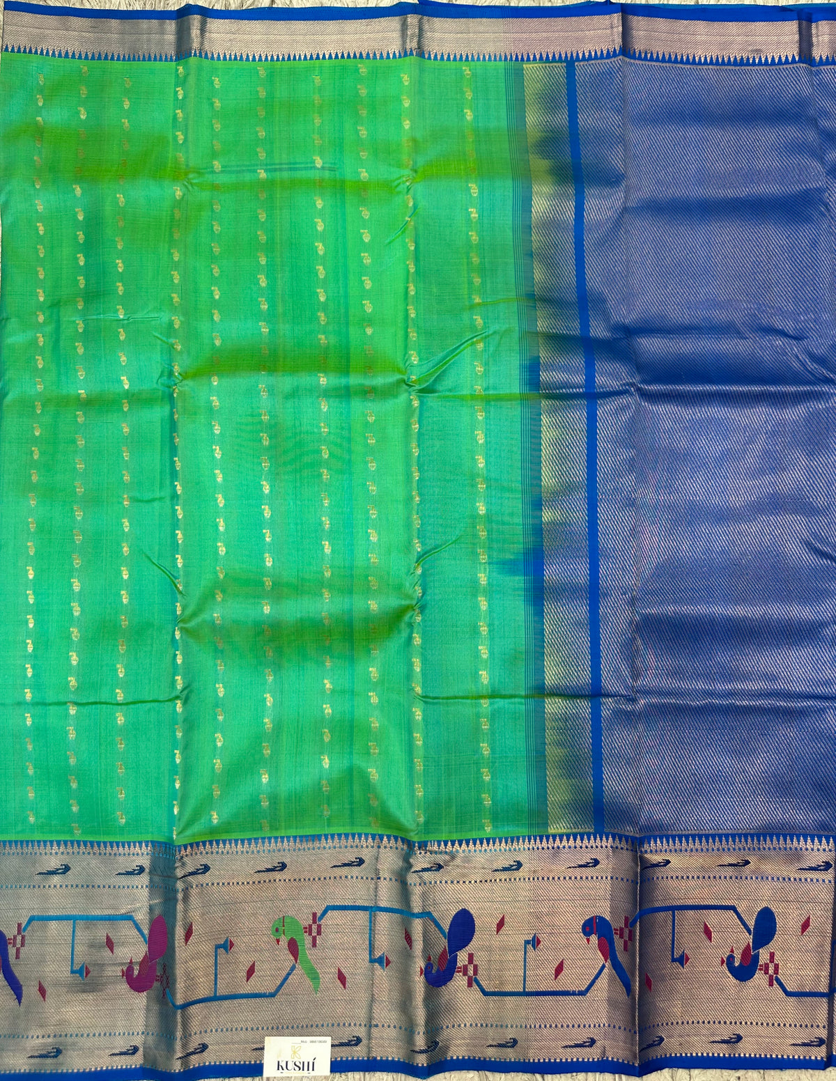 Green Venkatgiri Pattu with Paithani Border Saree
