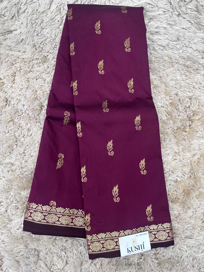 Semi silk with small border sarees