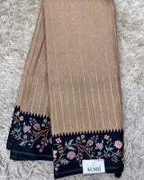 Fancy Soft Tussure Saree with Floral Border Saree