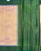Gadwal pattu plain saree with contrast temple border saree