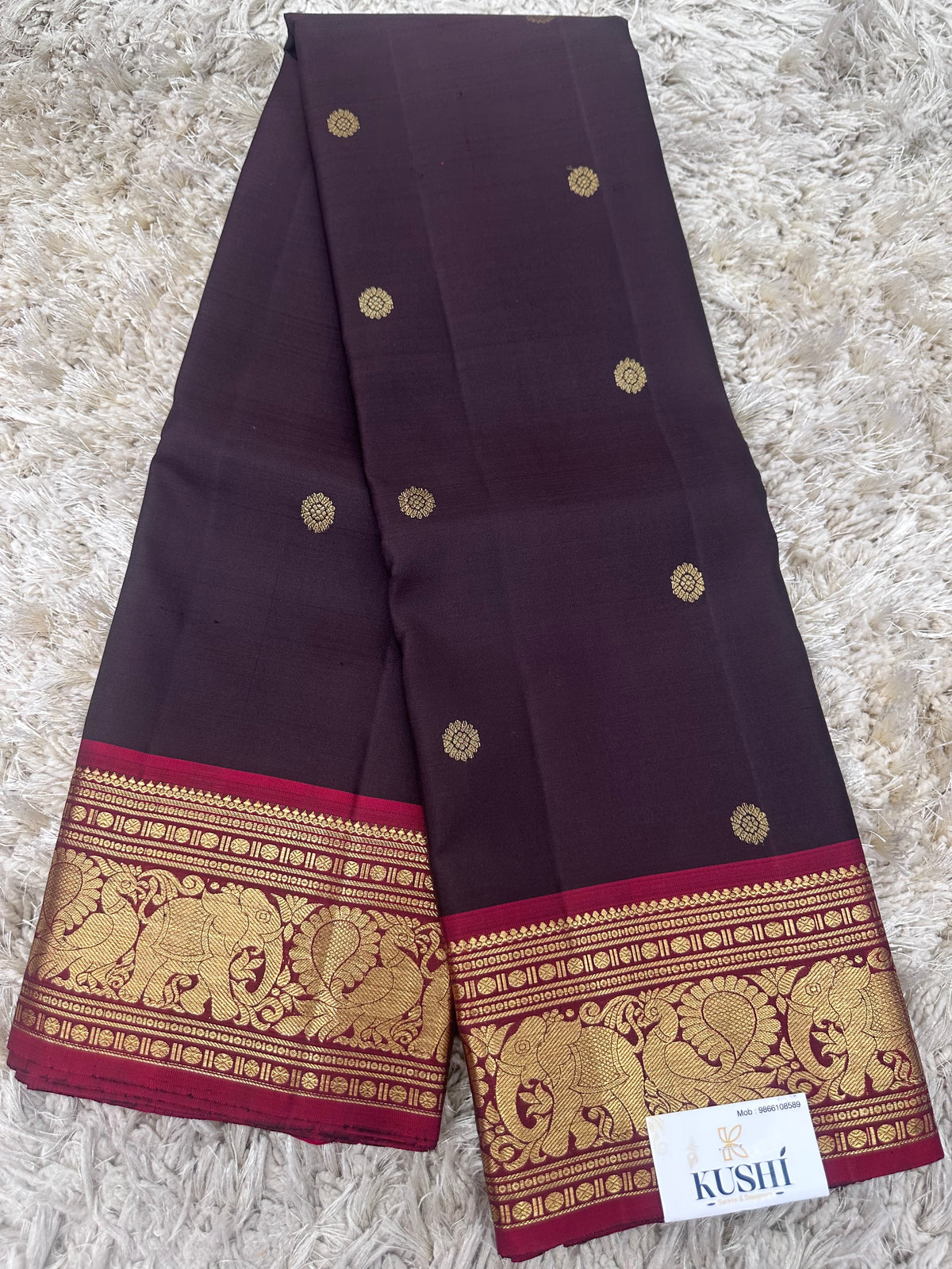 Brown Vintage Kanjivaram Pattu Saree
