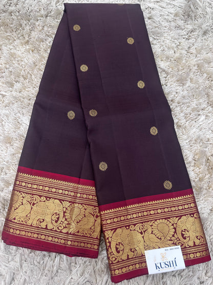 Brown Vintage Kanjivaram Pattu Saree