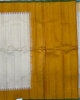 Cream with yellow Gadwal pattu saree