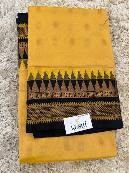 Ilkal pattu small buta with temple Border saree