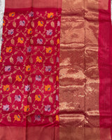 Red Chanderi Pattu Allover Saree
