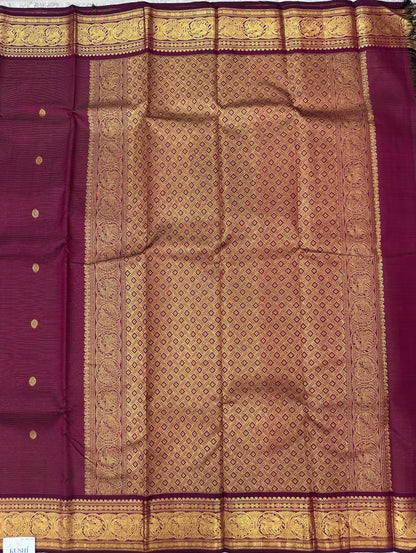 Maroon vaira oosi kanjivaram pattu saree