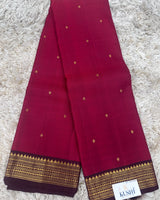 Maroon small border kanjivaram pattu saree