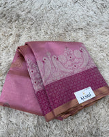 Pink Chanderi Tissue Pattu Saree