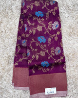 Magenta allover Chanderi  pattu saree