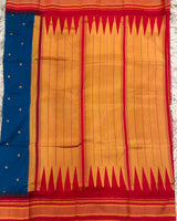 Ilkal pattu small buta with temple Border saree