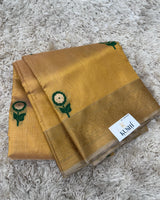Gold Chanderi Tissue Pattu Saree