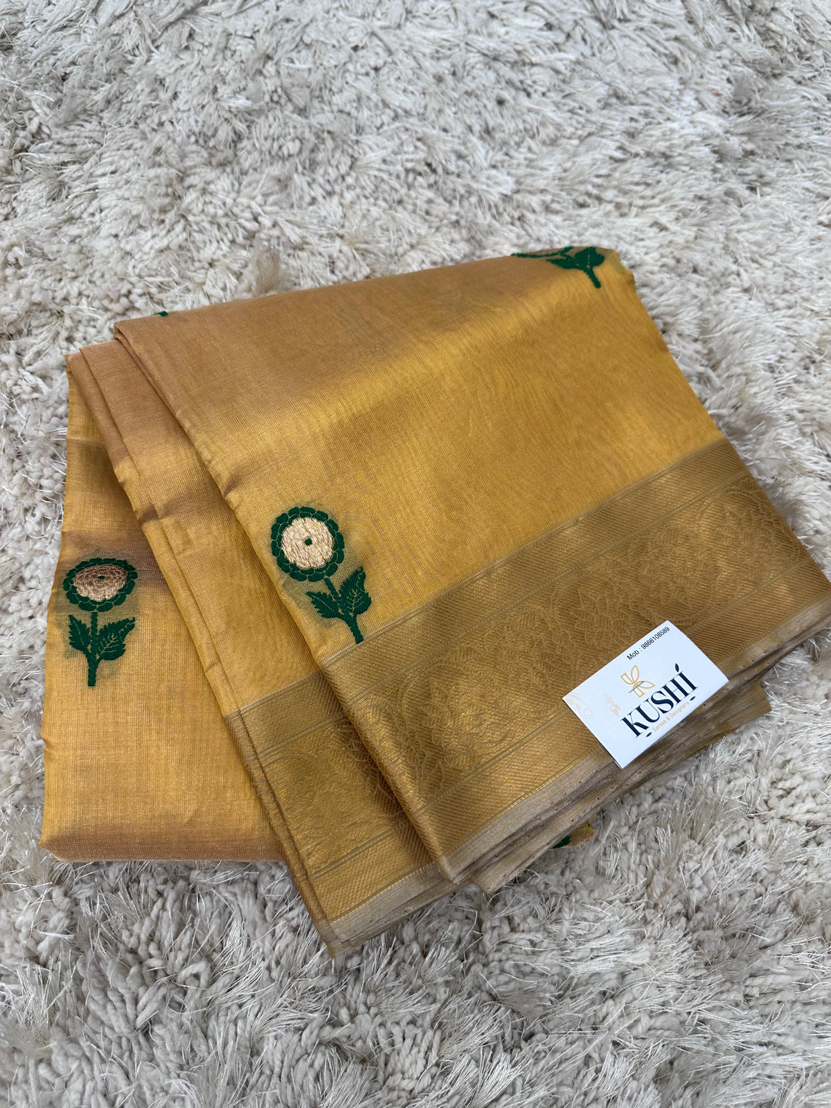 Gold Chanderi Tissue Pattu Saree