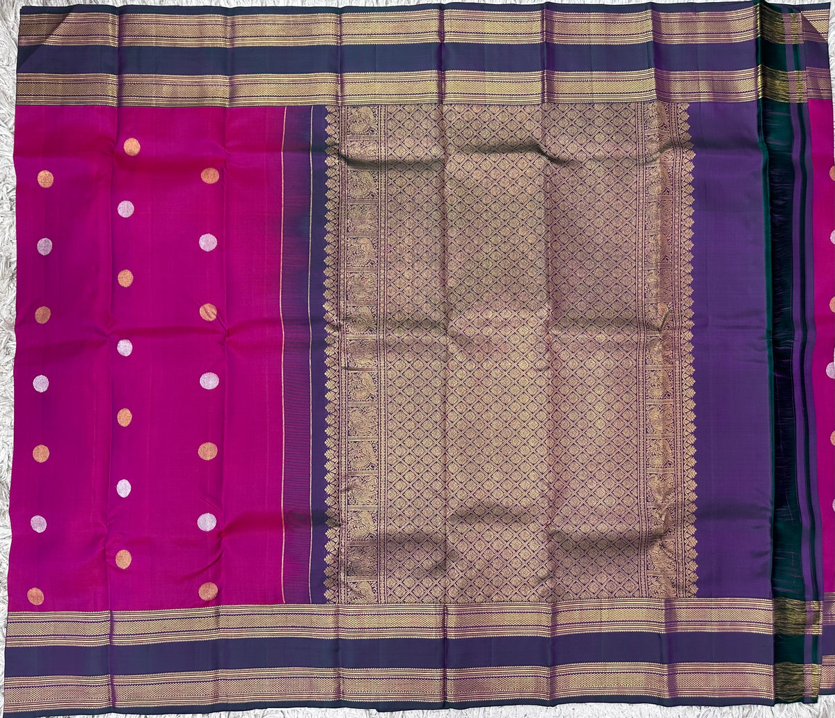 Pink gap border kanjivaram pattu saree