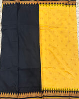 Ilkal pattu small buta with temple Border saree
