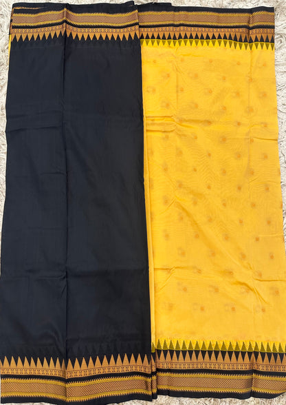 Ilkal pattu small buta with temple Border saree