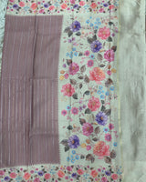 Fancy Soft Tussure Saree with Floral Border Saree