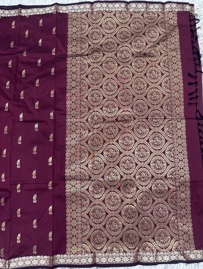Semi silk with small border sarees