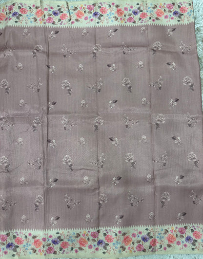 Fancy Soft Tussure Saree with Floral Border Saree