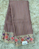 Fancy Soft Tussure Saree with Floral Border Saree