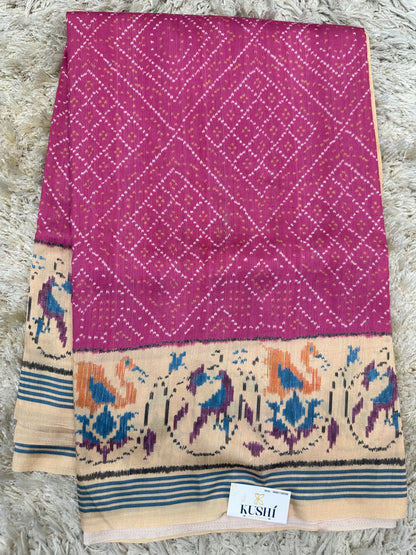 Semi Tussure Bandini Print Fancy Saree