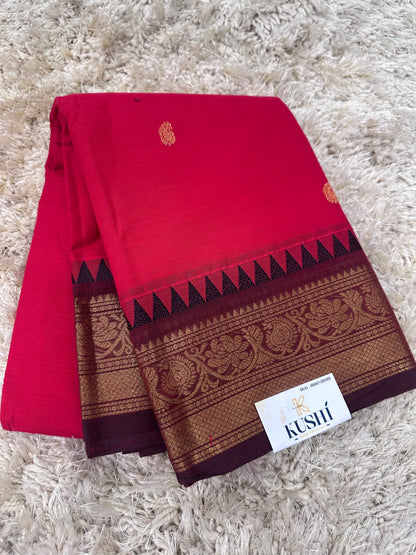 Kanchi Cotton Sarees with Heavy Pallu