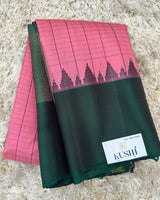 Pink with green Gadwal pattu saree