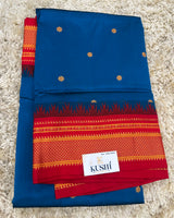 Ilkal pattu small buta with temple Border saree