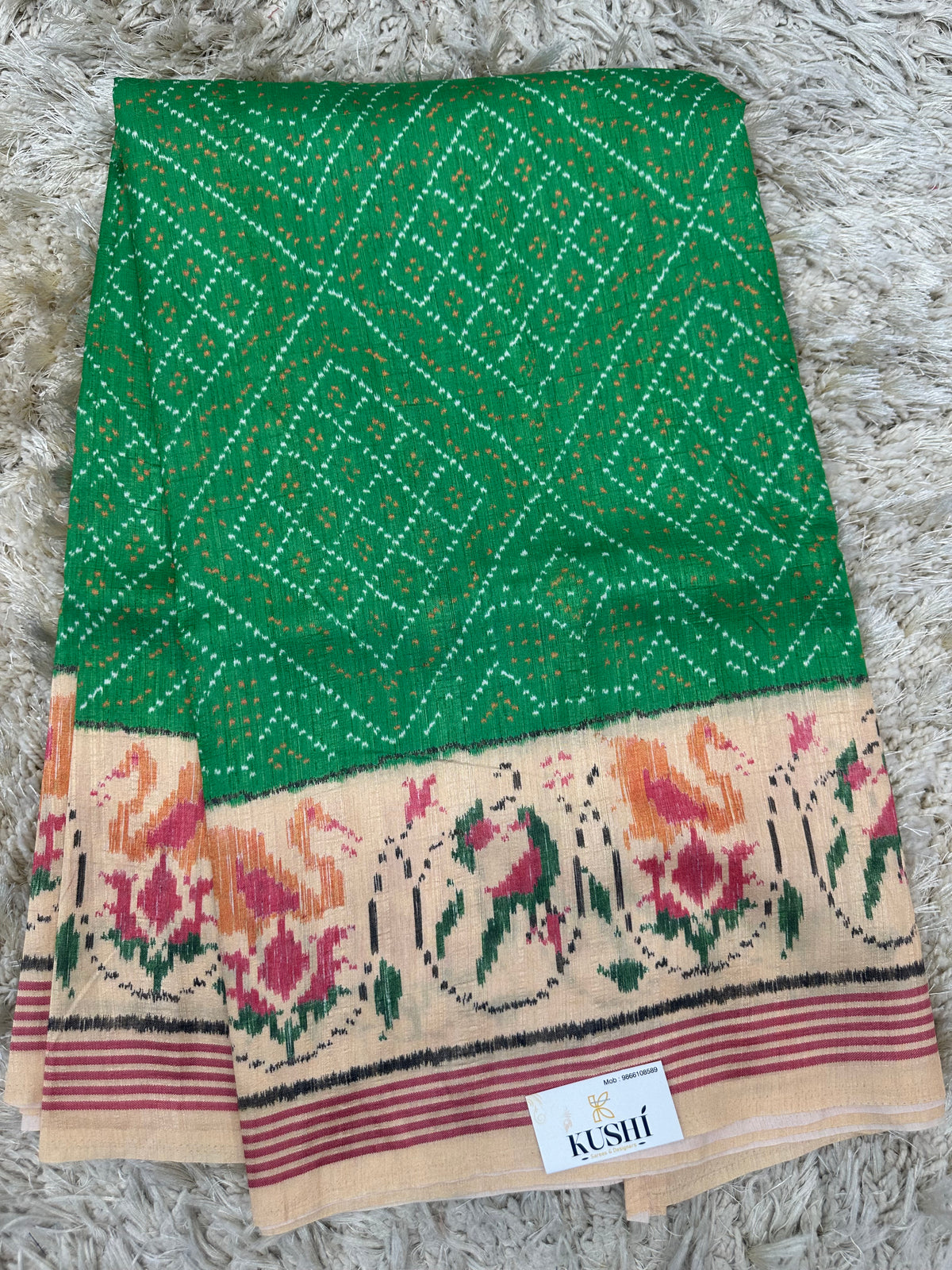 Semi Tussure Bandini Print Fancy Saree