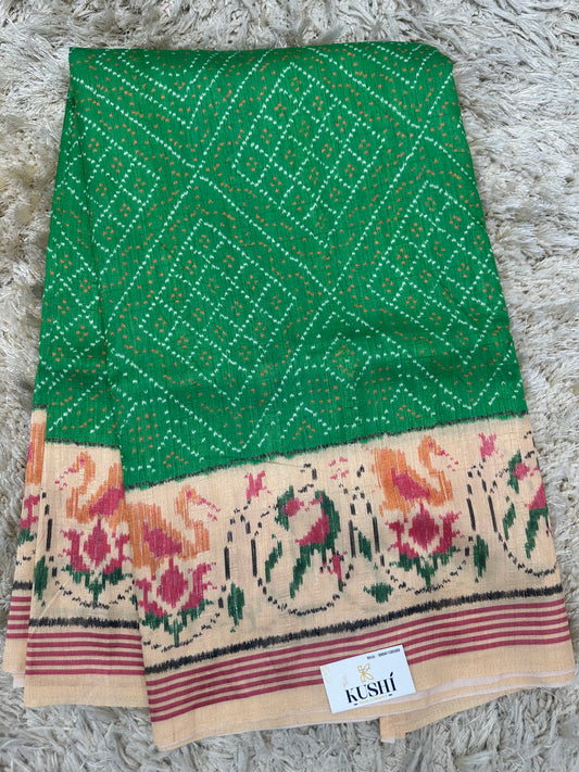 Semi Tussure Bandini Print Fancy Saree